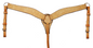 2 1/2" Roughout Leather Breast Collar - Natural Leather - Nickel Plated Hardware