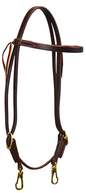 Snap Ends Browband Bridle - Dark Oil Leather - Amish made in the USA!