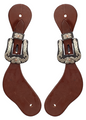 LADIES SLICK LEATHER SPUR STRAP - FLORAL BUCKLES