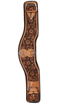 FLORAL TOOLED LEATHER CINCH - NEOPRENE size 32”