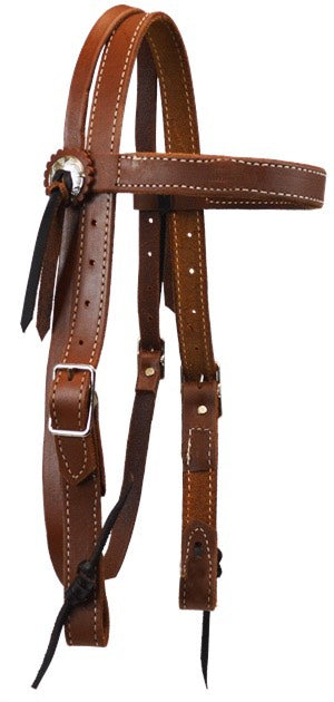Double Stitched Concho Headstall