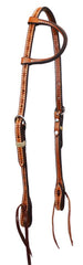 Barb Wire Tooled One Ear Headstall
