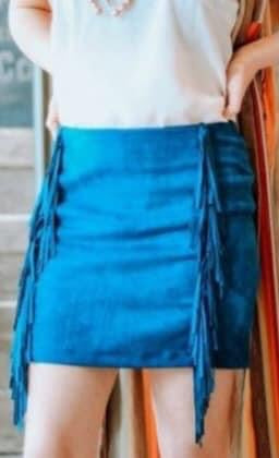 L&B Turquoise Fringe Skirt