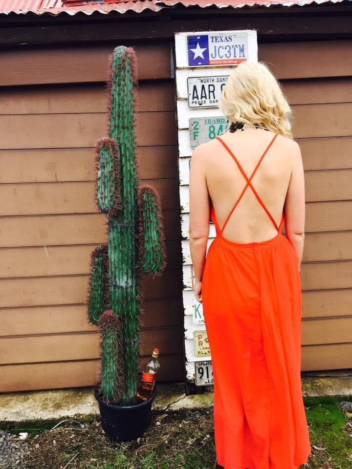 Red Spaghetti Strap Cross Over Back Dress