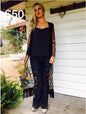 Black Embroidered Duster
