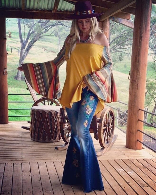 L&B Mustard Serape Bat Wing