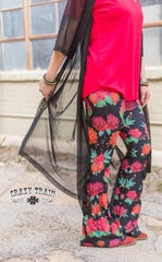 Crazy Train Floral Stretch Flare Pants