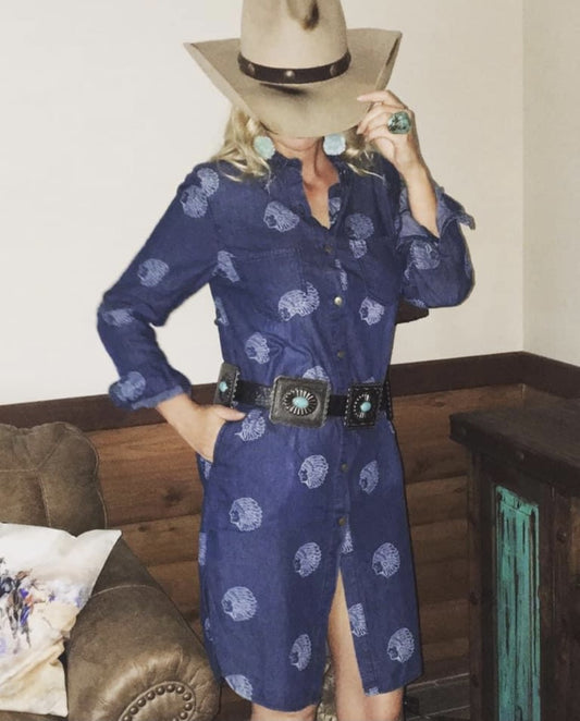 L&B Chief Denim Button Up Dress