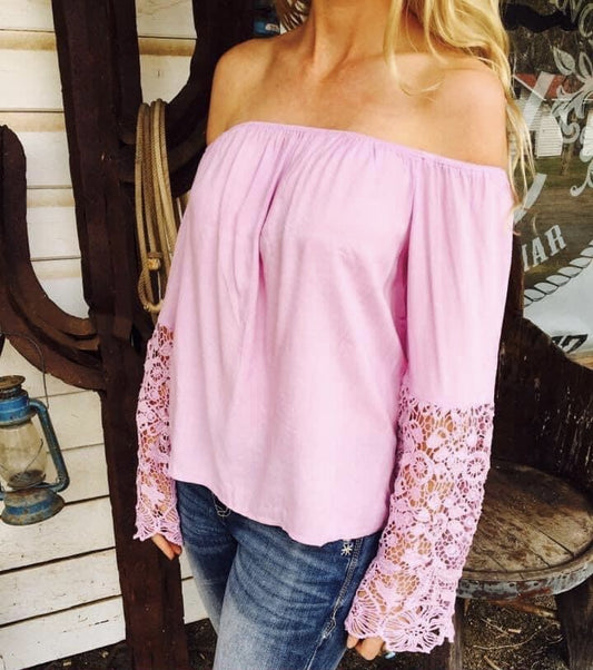 Off The Shoulder Purple Top