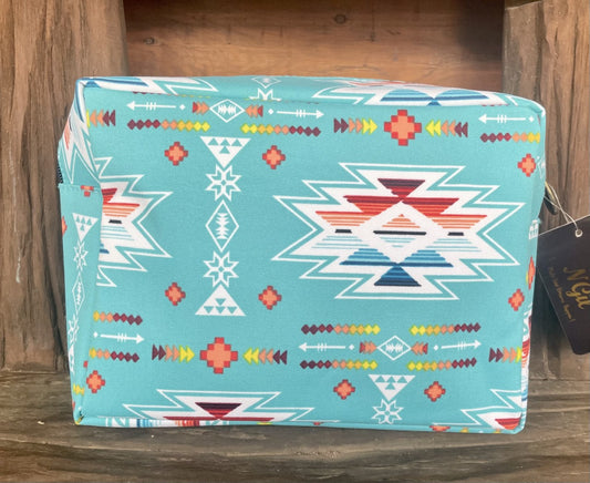 Turquoise Aztec Beauty Case