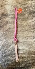 Hot and Light Pink Nylon Quirt with Leather