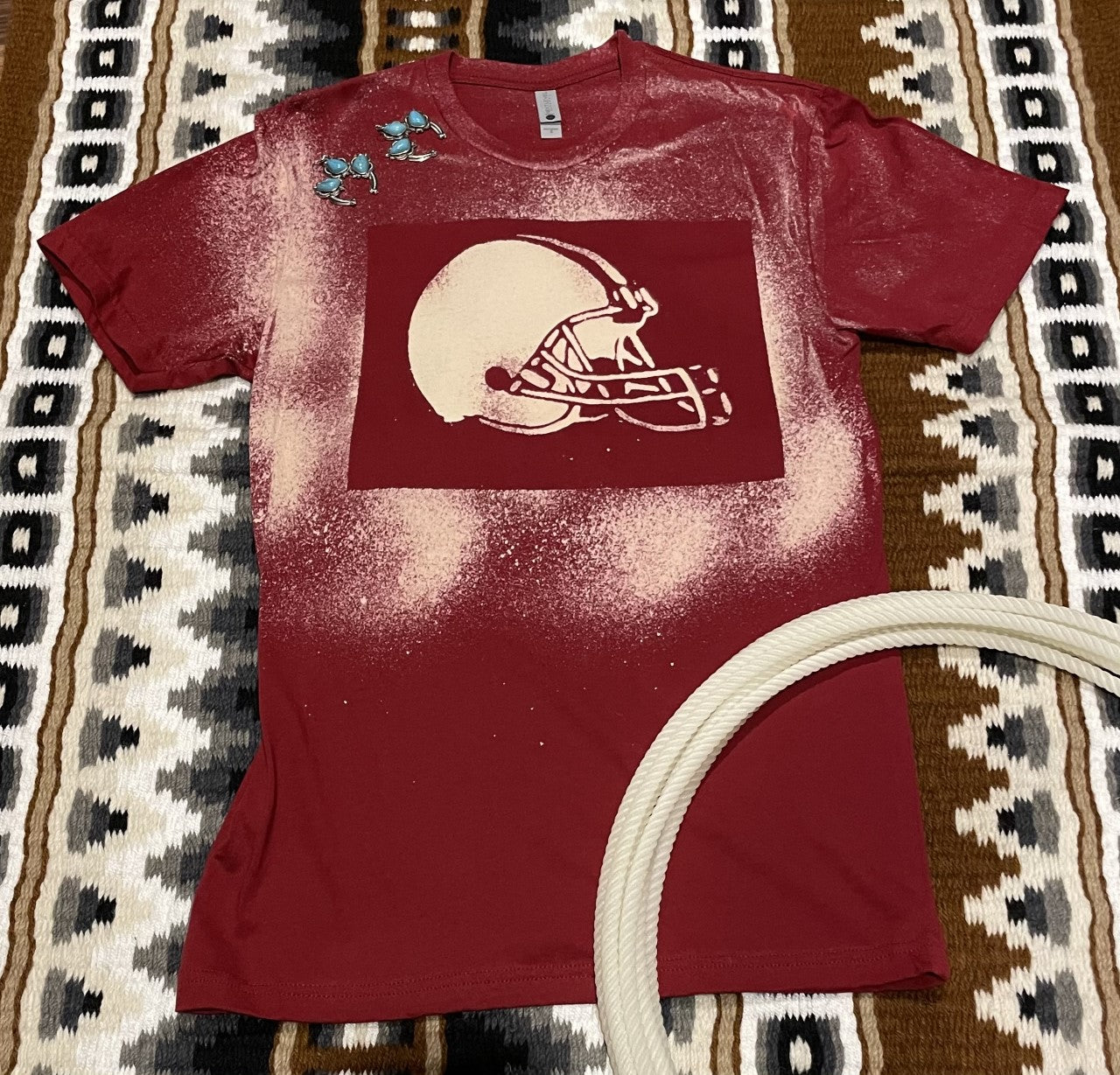 Maroon Bleached Baseball Tee