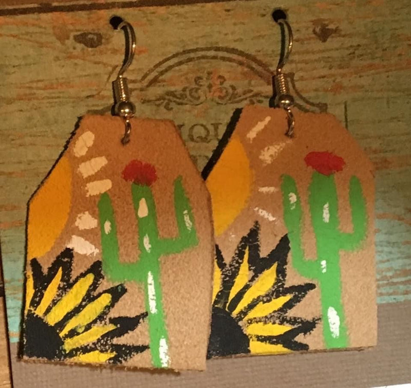 Hand Painted Desert Earrings