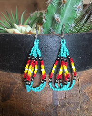 Native American Turquoise Beaded Earrings