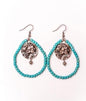 Faux Turquoise Hoop Earrings