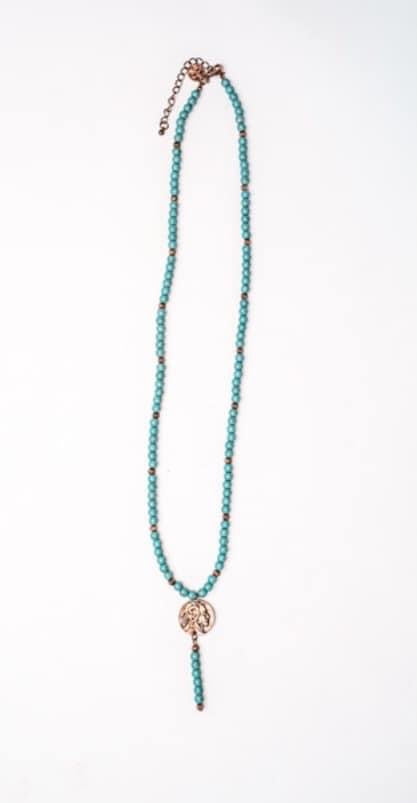 Faux Turquoise Beaded Necklace