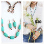 Copper and Faux Turquoise Necklace and Earrings